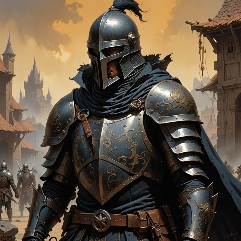 Gothic Knight in Dark Armor