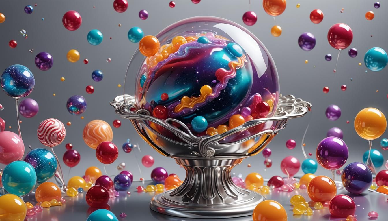 Cosmic Galaxy Jelly Sculpture in Candy Art Style