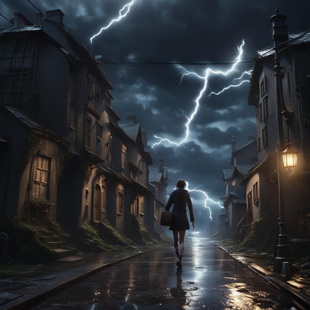 Soul Eater on Dark Street: Fantasy Concept Art