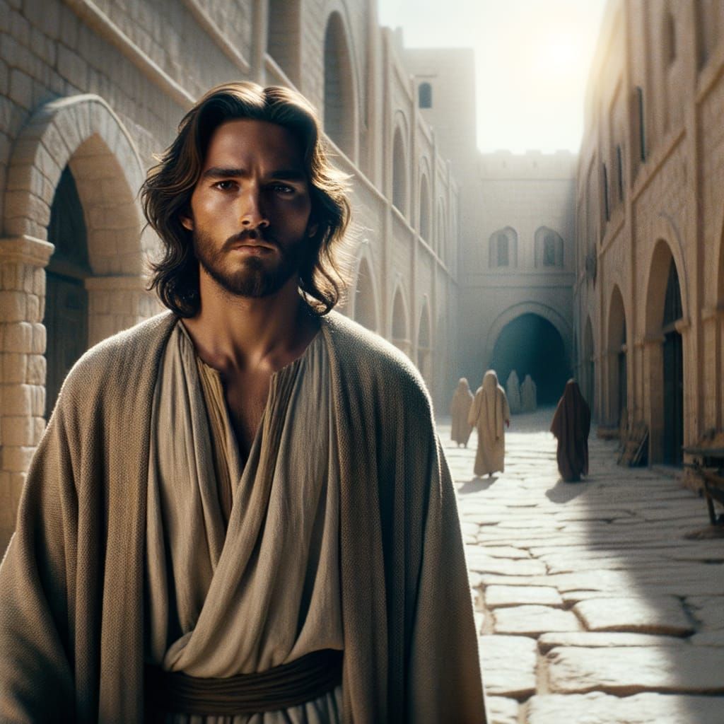 Jesus Christ Walking Through Ancient Jerusalem: Hyper-Realis...
