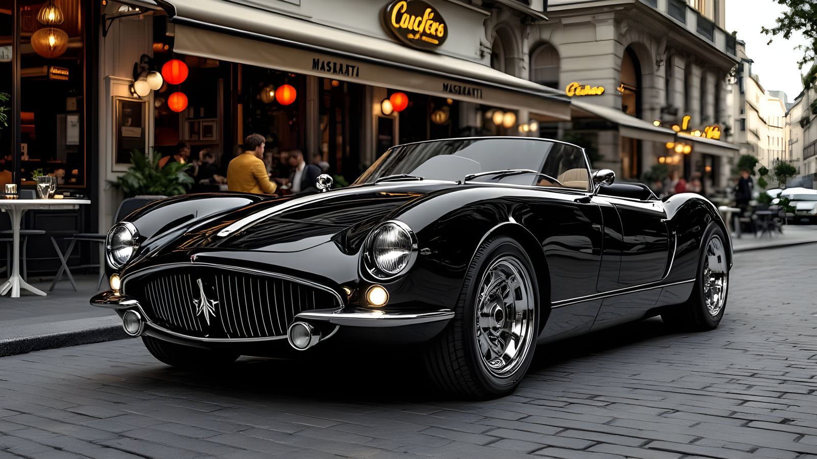 Photorealistic Citroen Maserati SM Concept in Gloss Black