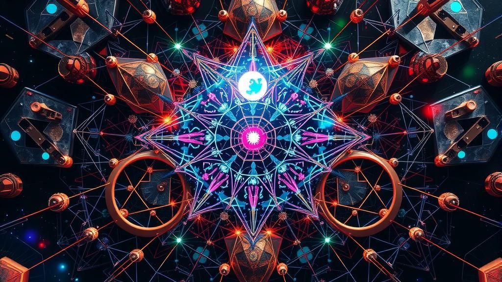 Futuristic Geometric Structure with Biometric Details