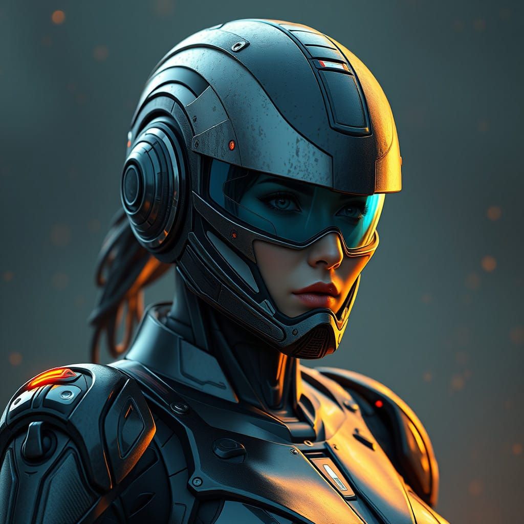 Surreal Cyberpunk Goddess Emerges in Neon Hues