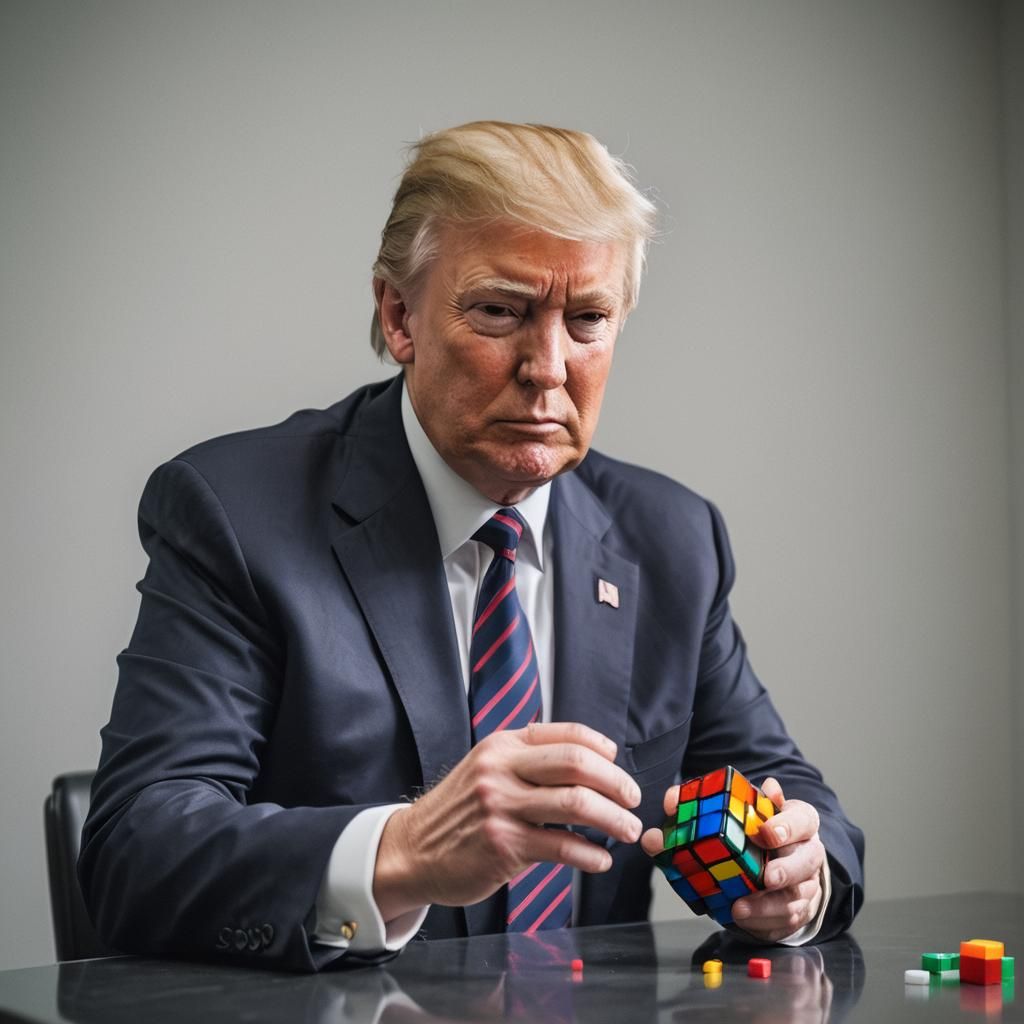 Donald Trump Solves a Rubik's Cube