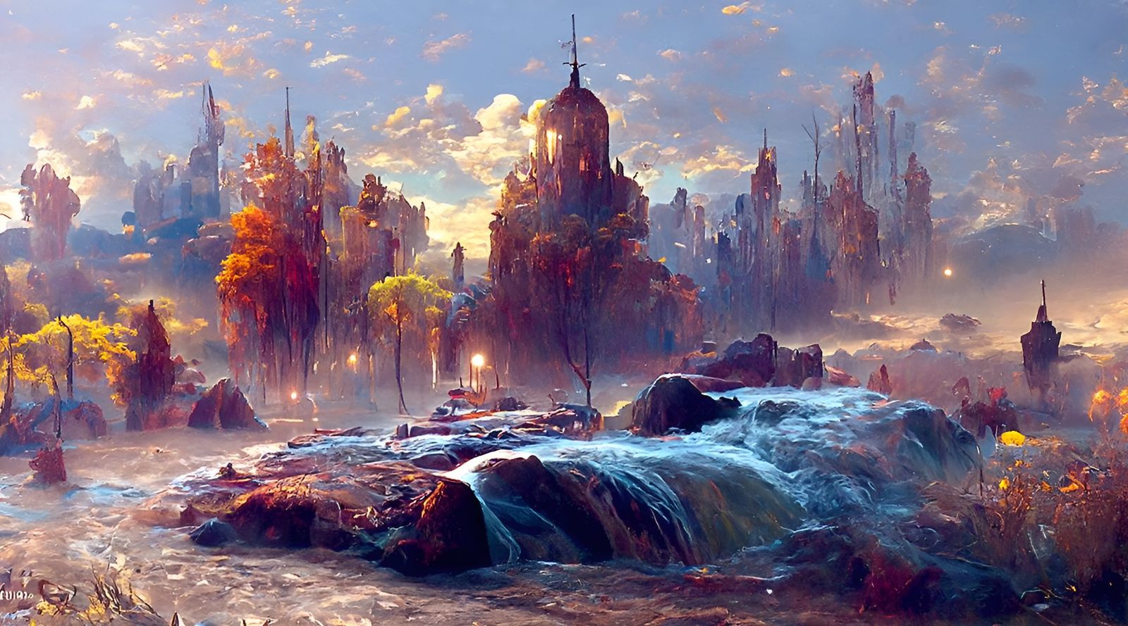 Detailed Ghetto Landscape Painting in Hyperrealism Style