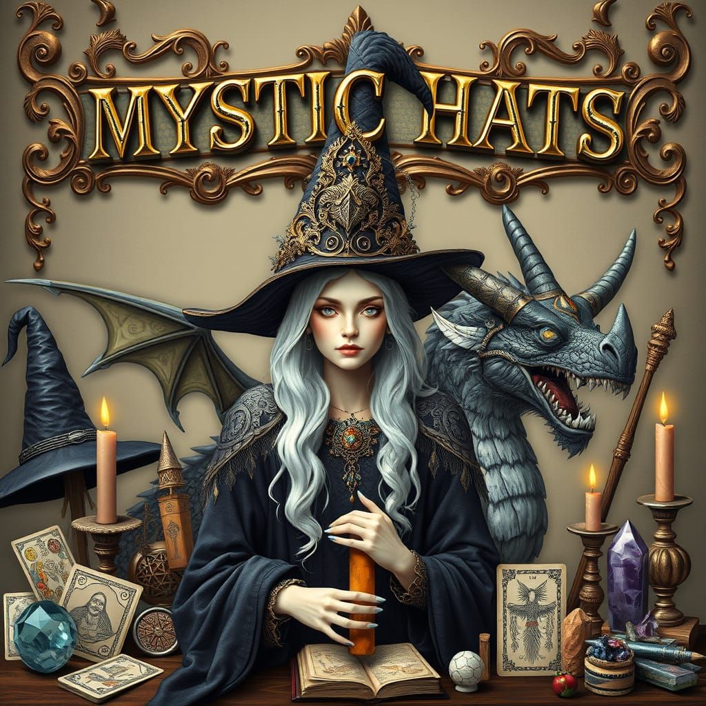 Mystic Hats: Valkyrie and Dragon in Ornate Detail