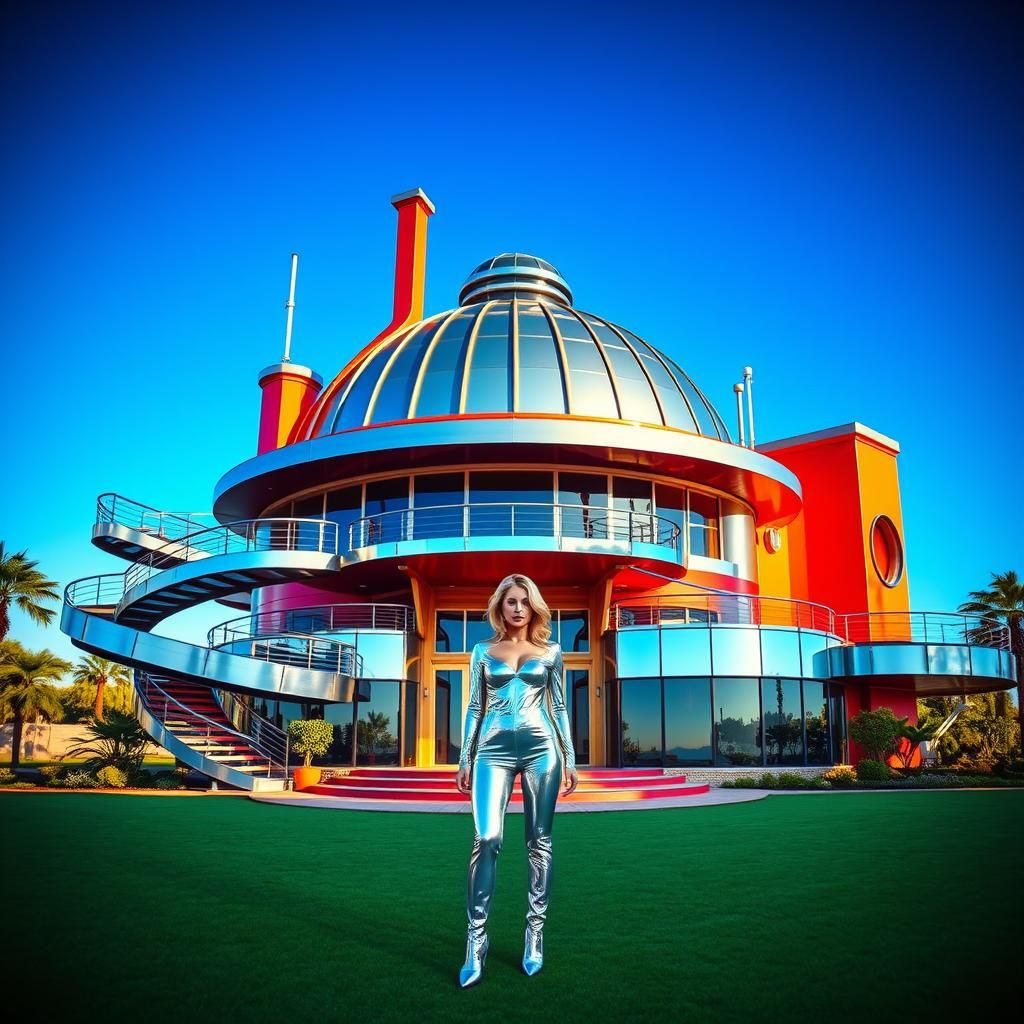 Futuristic Retro House with Geodesic Dome