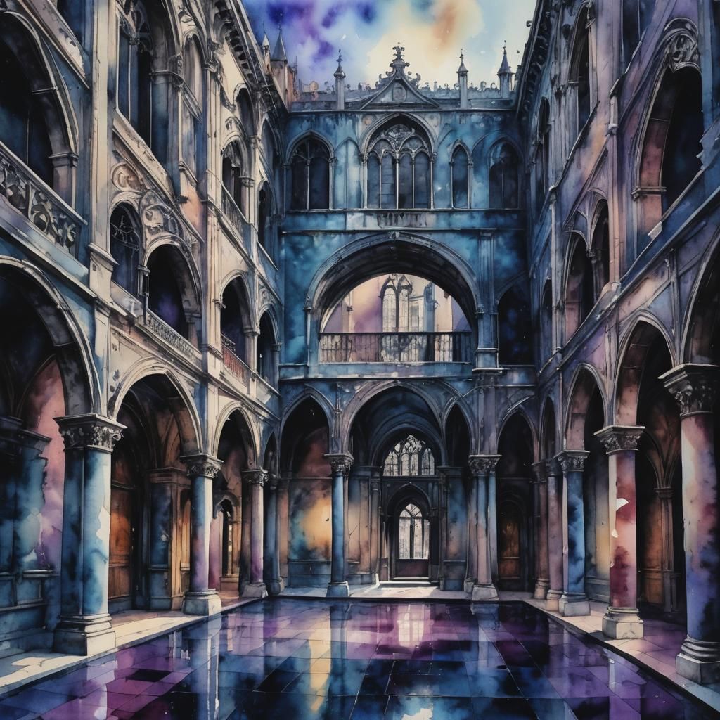 Venetian Gothic Courtyard