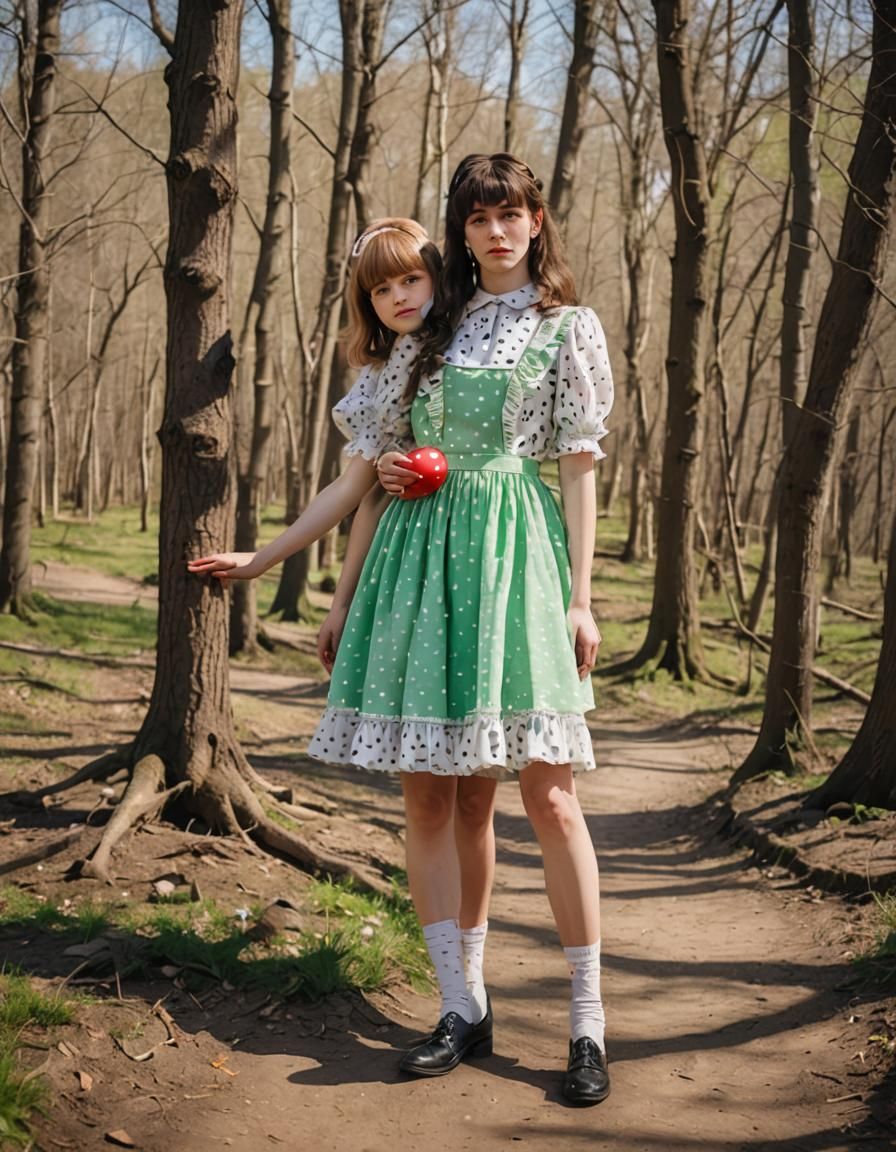 Young Couple Holding Hands in the Woods