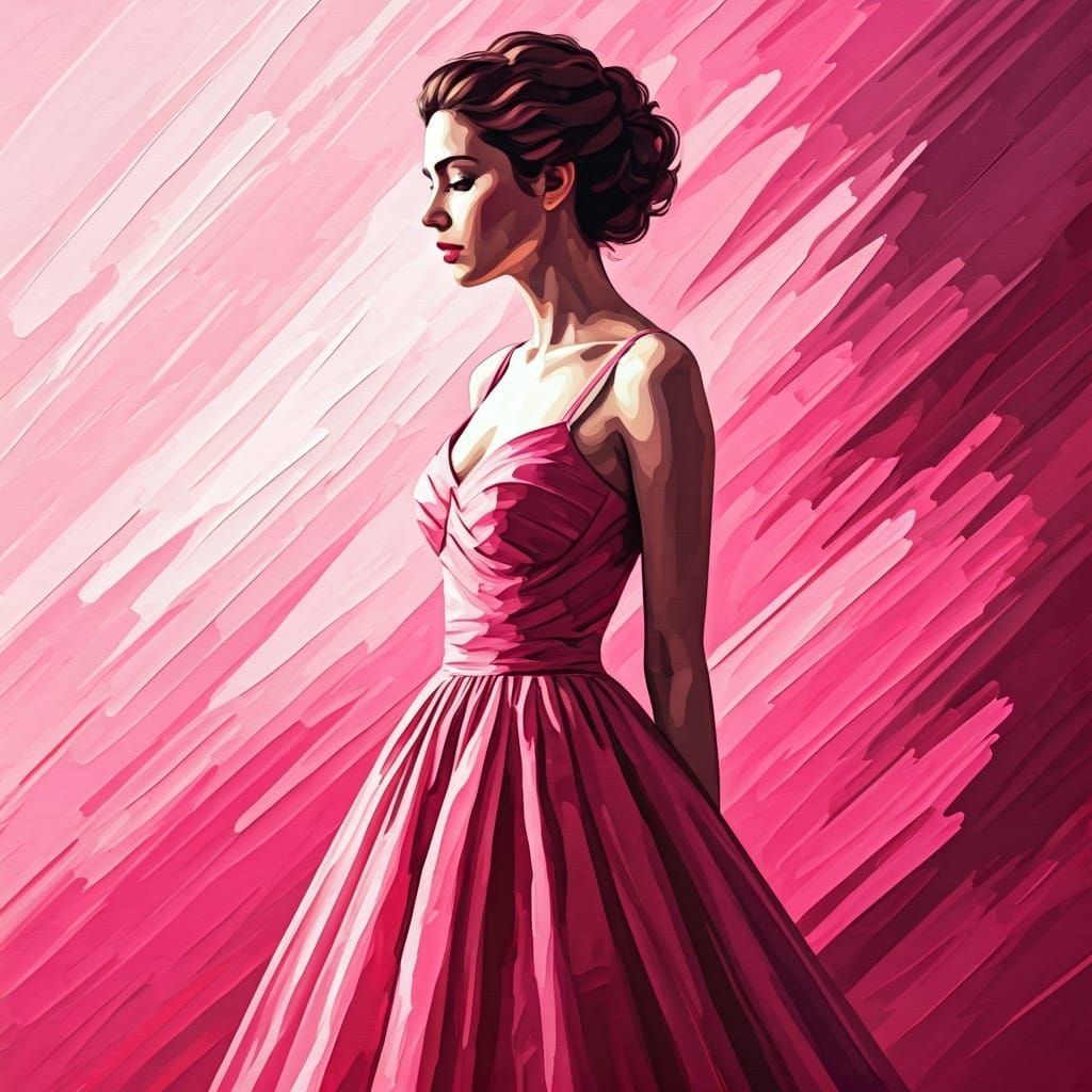 a monochromatic pink portrait