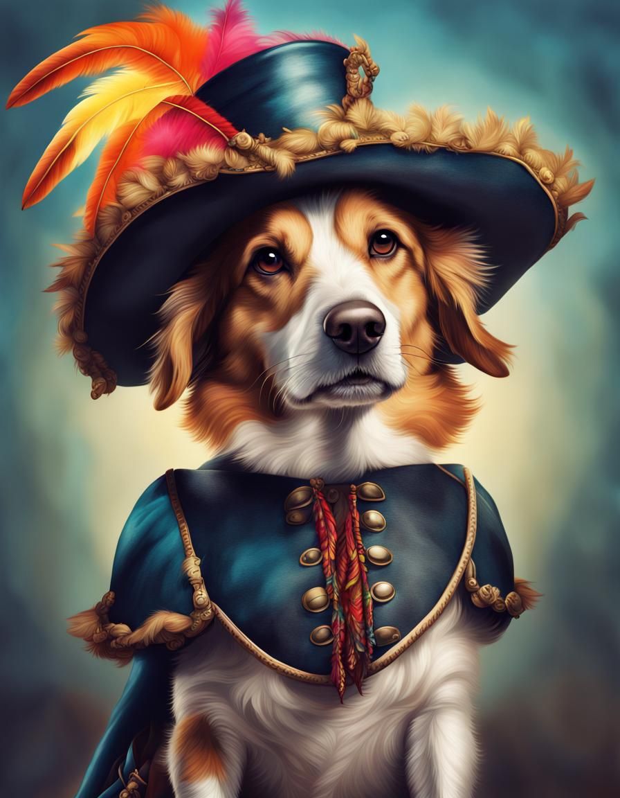 Dog Musketeer in Detailed Matte Painting