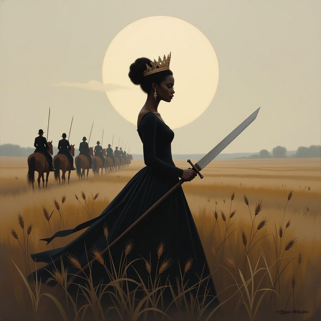 Nilotic Princess Marches to War in Dreamlike Surrealism