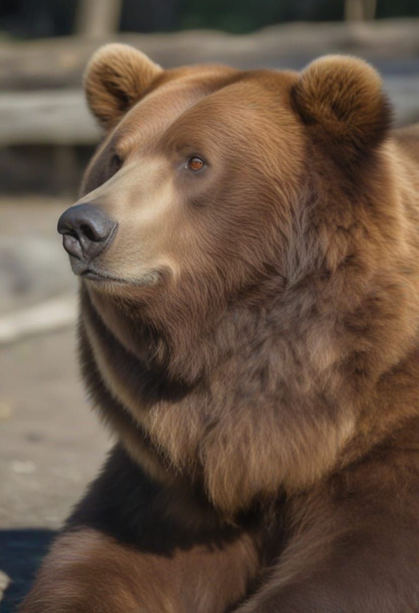 Attentive Kodiak Bear in Natural Habitat