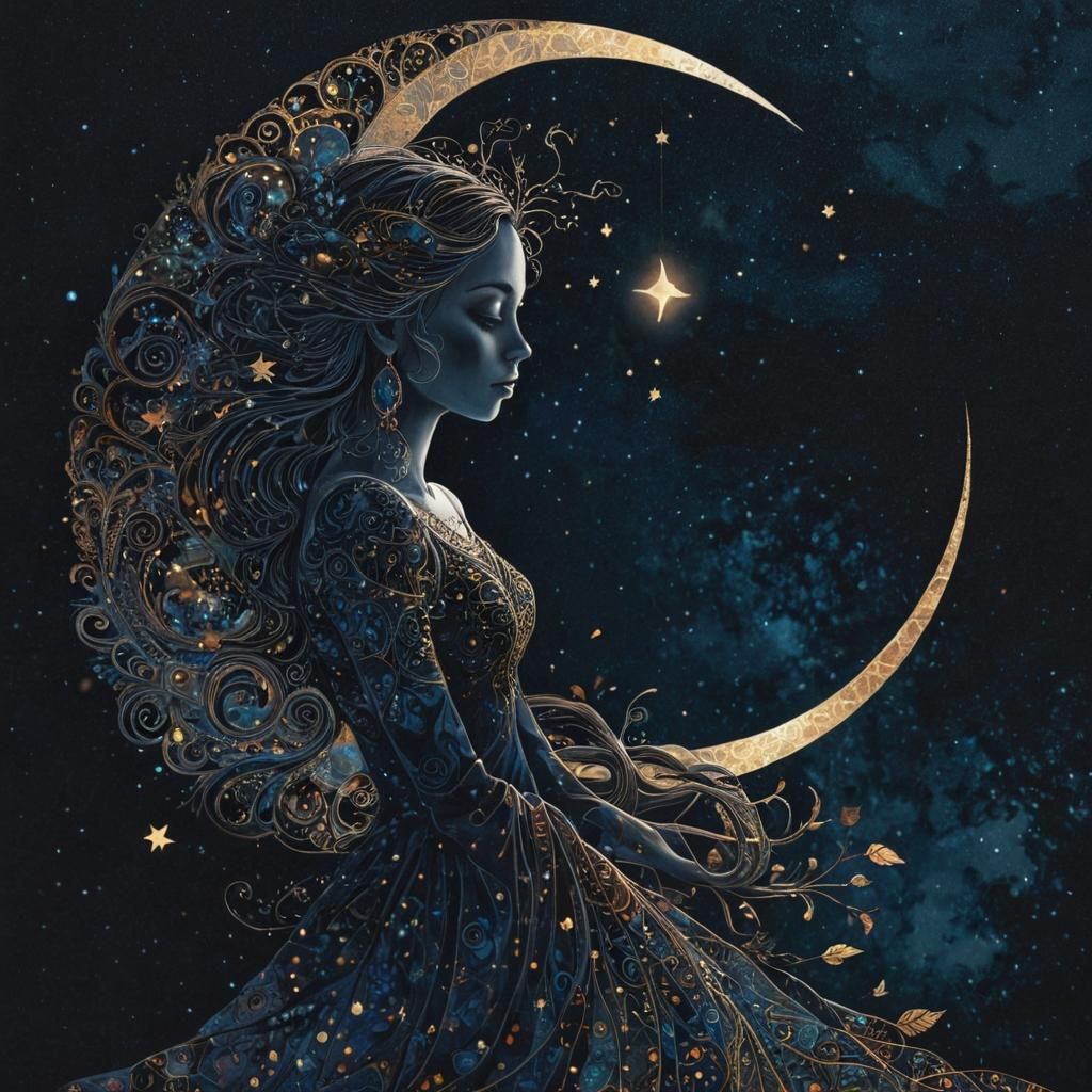 Double Exposure Silhouette Art of a Magical Night