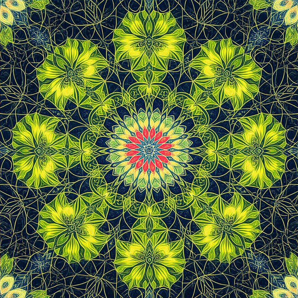 Colorful Pomegranate Kaleidoscope Image