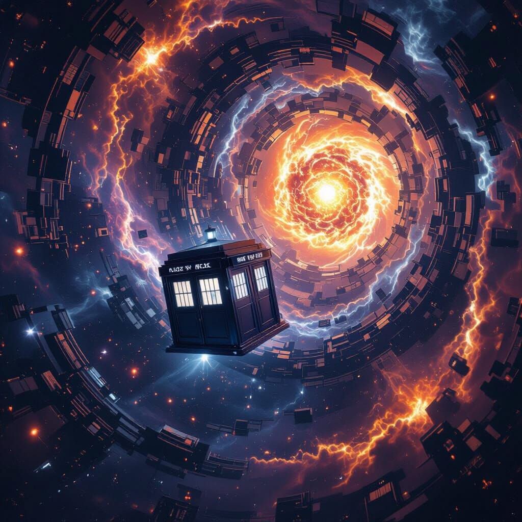 TARDIS in Hyperspace: A Sci-Fi CGI Rendering