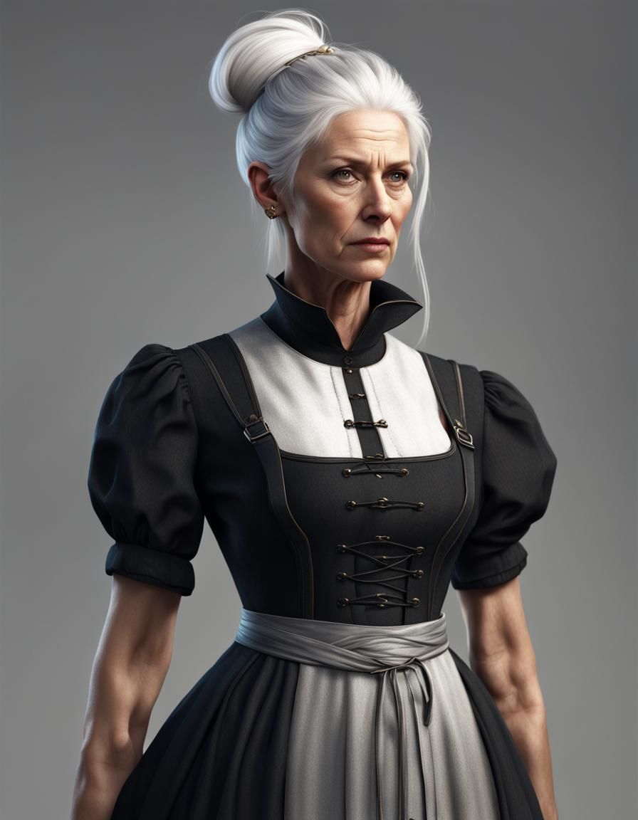 Stern Woman Portrait in Detailed Matte Painting