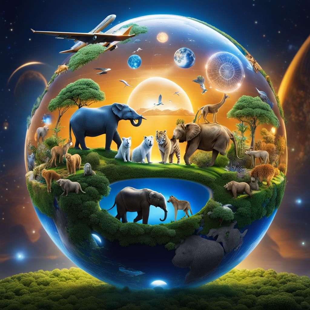 Vibrant Globe of Wonders in 3D