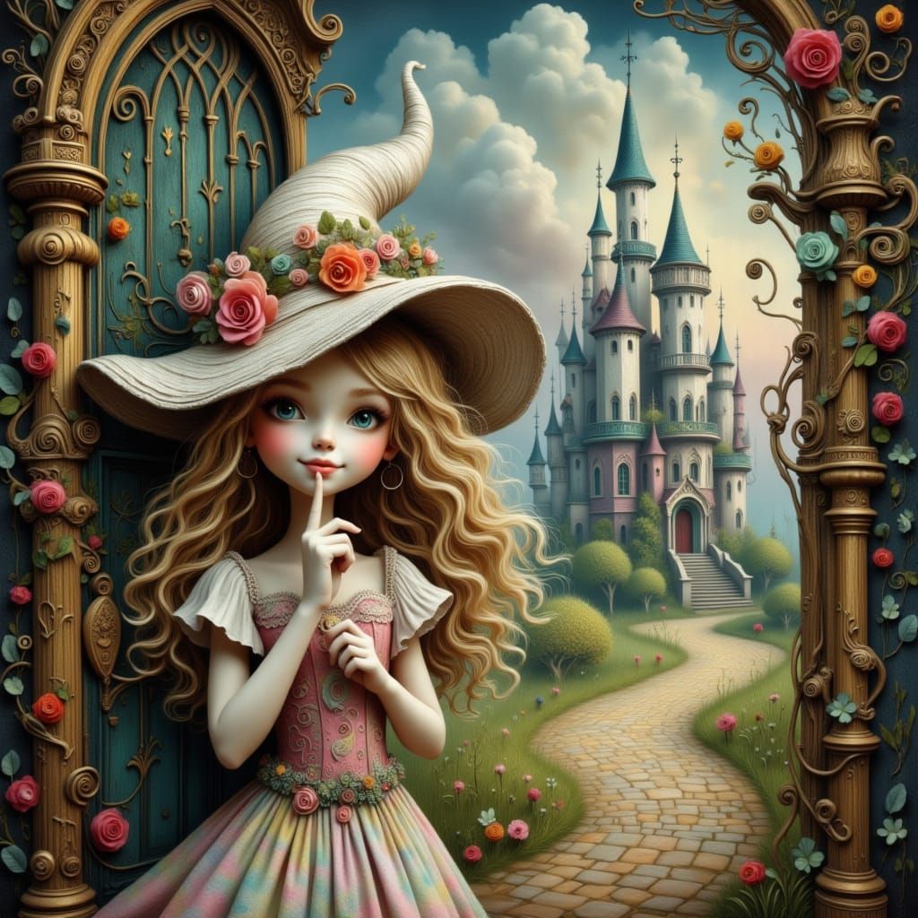 The cute little girl and the fairy-tale castle 5 🤫👁