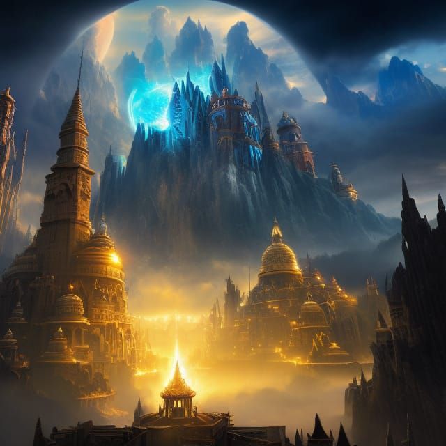 Detailed Wizard City: Fantasy Art in 4K