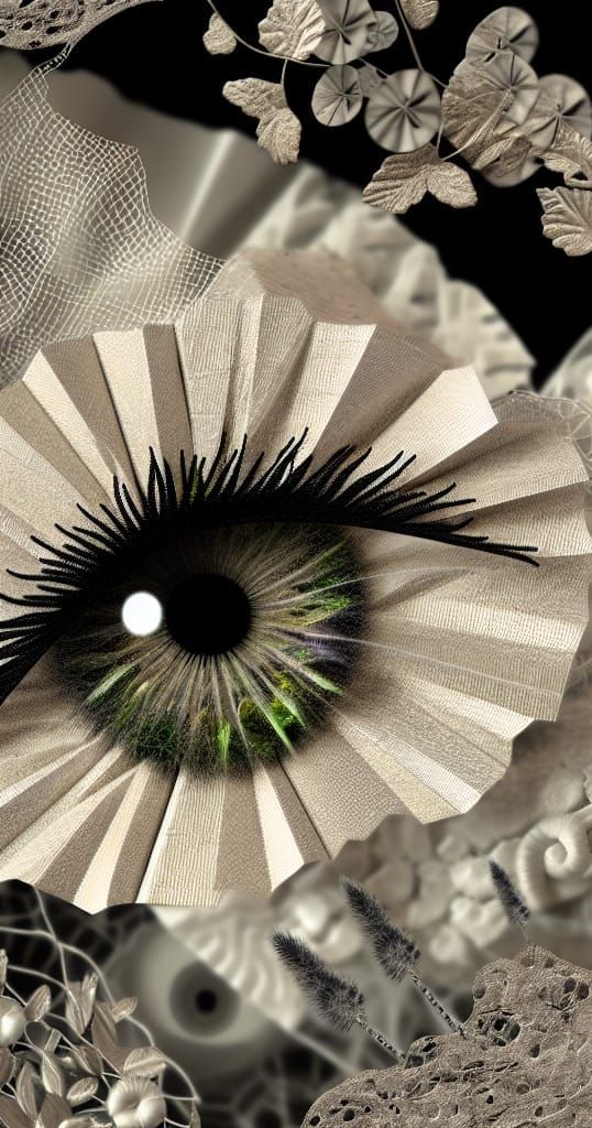 Dreamlike Iris and Foxglove Sculpture in Noir Style