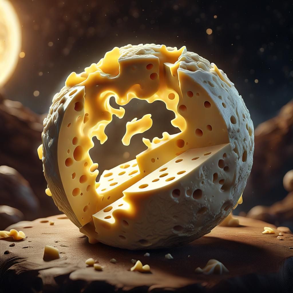 Emmental Cheese Planet: Fantasy Concept Art