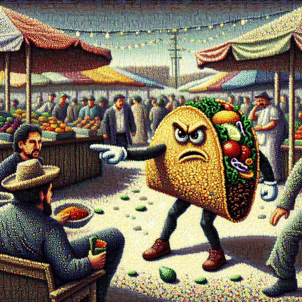 Anthropomorphic Taco Looking Mean with a Sock Full of Nickel...