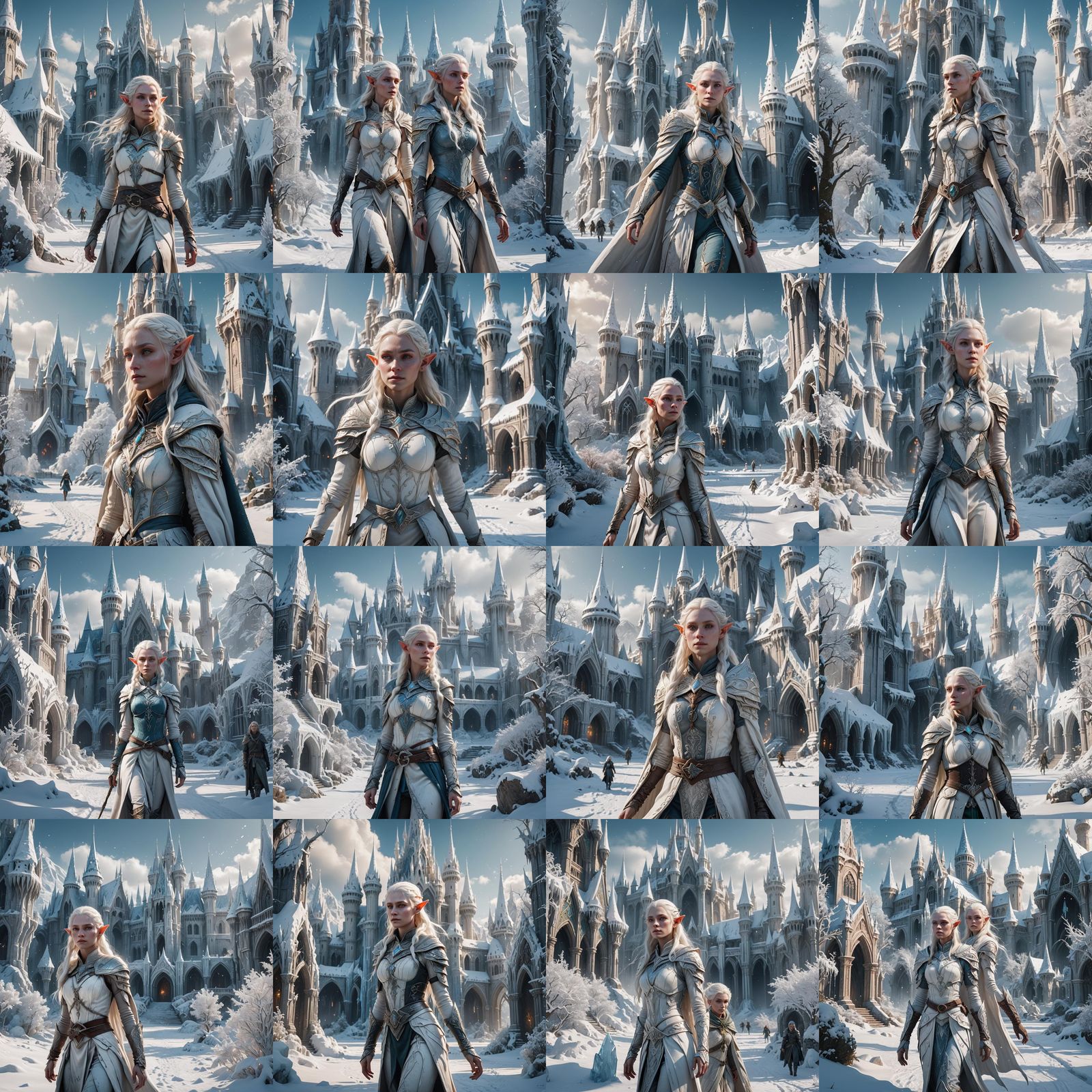 Albino Elf in Snowy Elven City