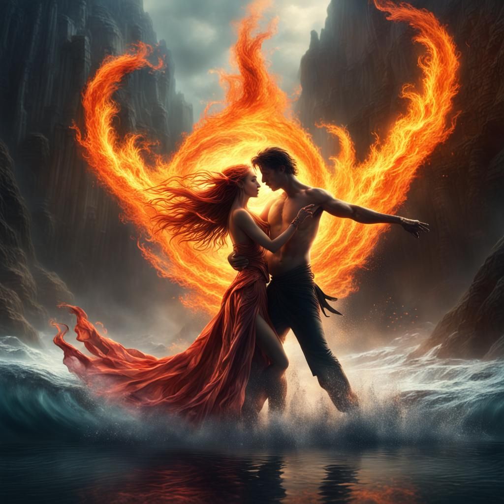 Water and Fire Spirits Dance: Impossible Love