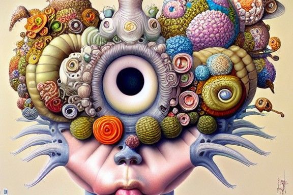 Detailed Surrealist Painting in Lowbrow Style