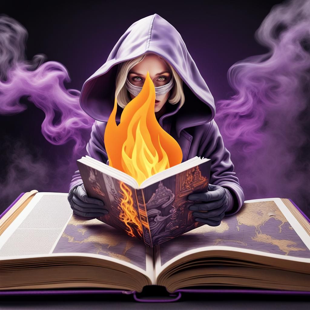 Fiery Female Robber on 3D Fantasy Map