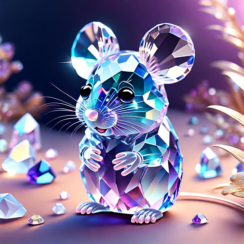 Sparkly Crystalline Mouse in Crystal Wonderland