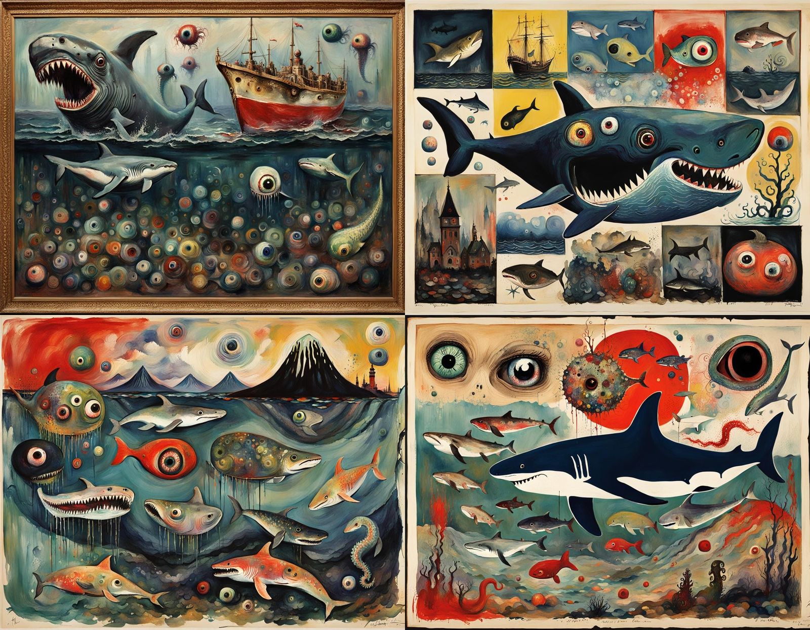 Grotesque Sea Creature Hybrid in Expressionist Style