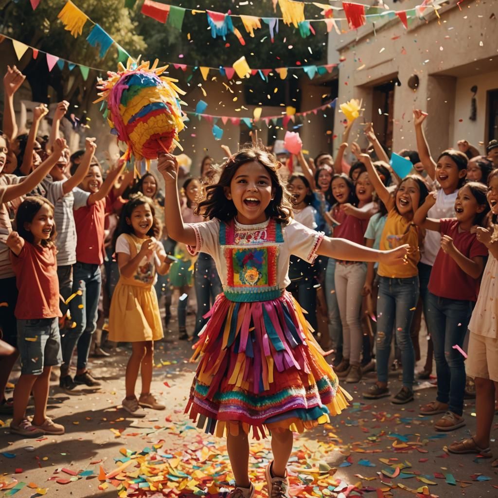 Festive Piñata Celebration in Mexico