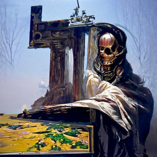 Immortality: Oil Painting Exploring Life's End