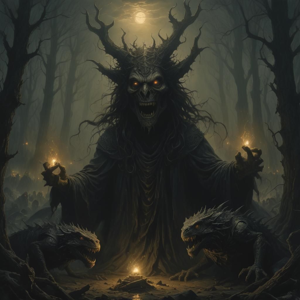 Eerie Lights in the Style of Gustave Doré