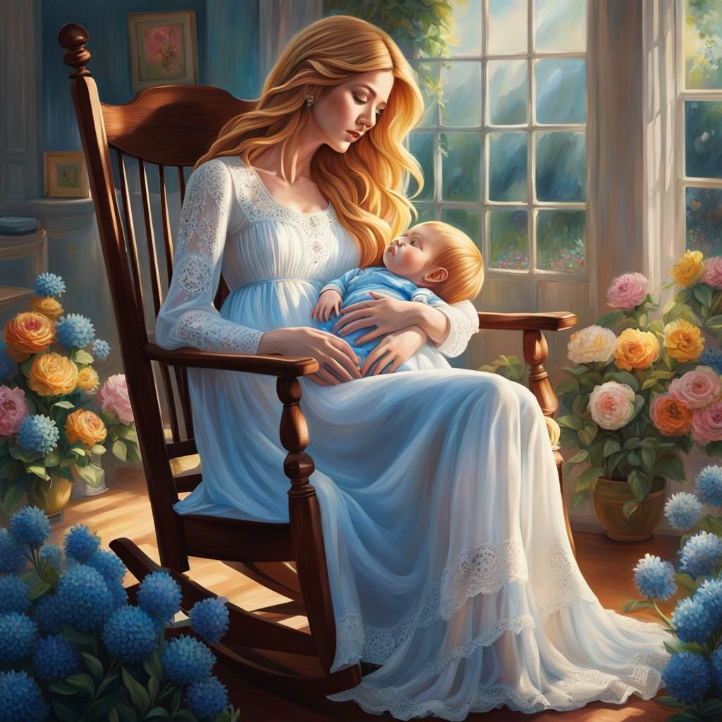 Katherine McNamara as Mother with Baby in Splash Art