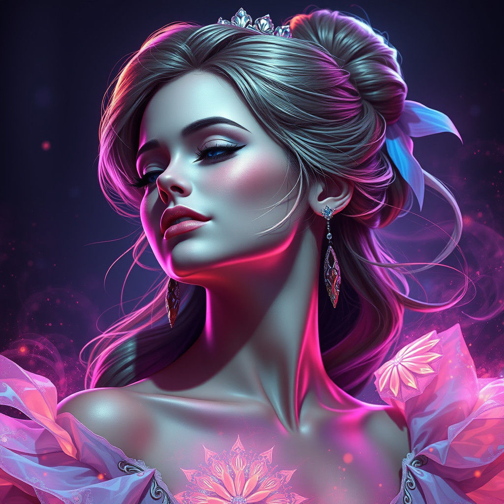 Dancing Cinderella Portrait in Hyperdetailed Digital Art
