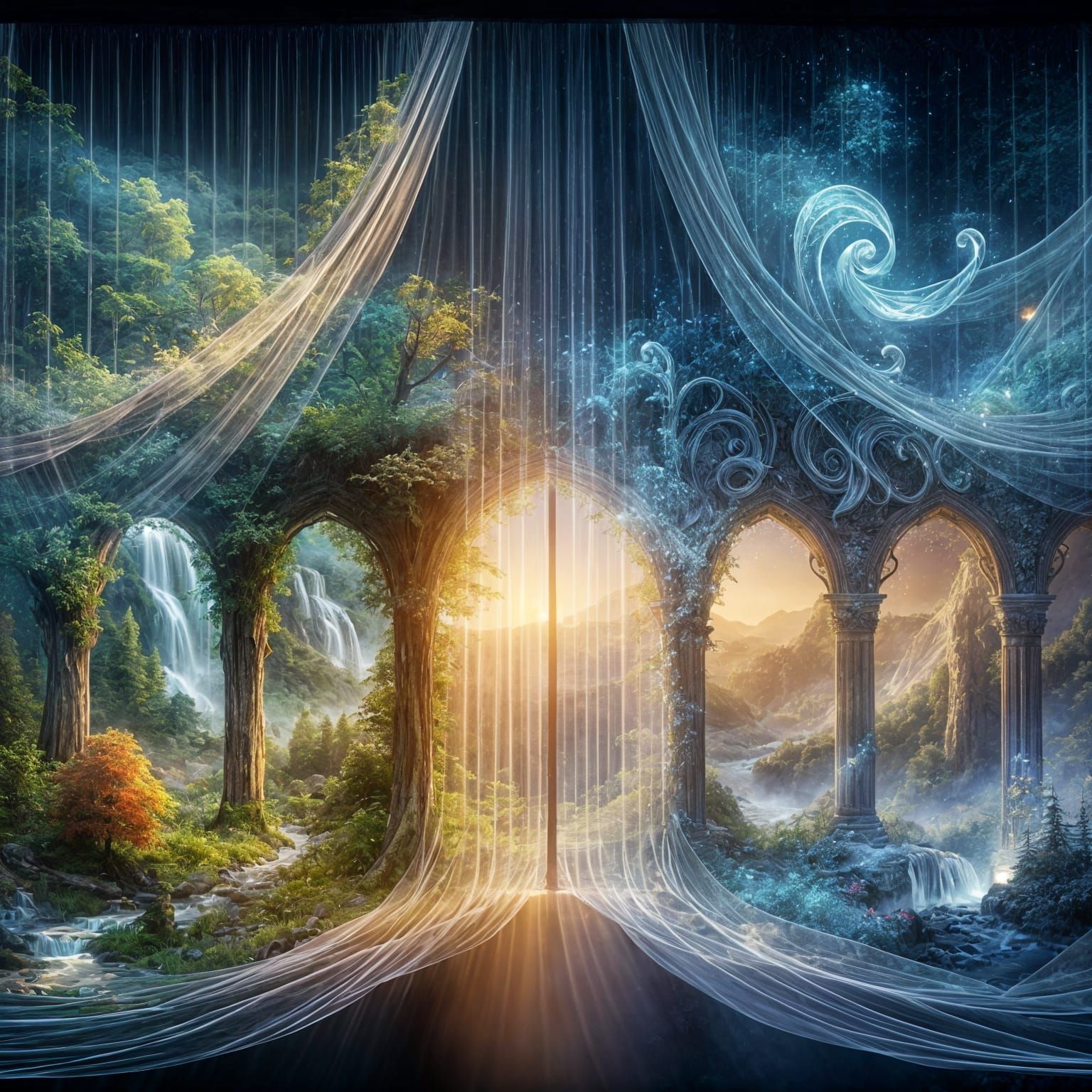 Two Magical Worlds Separated by Ethereal Veil