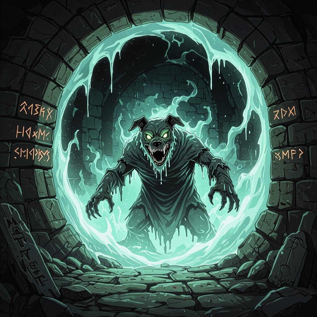 Slime Monster Emerges from Arcane Vortex