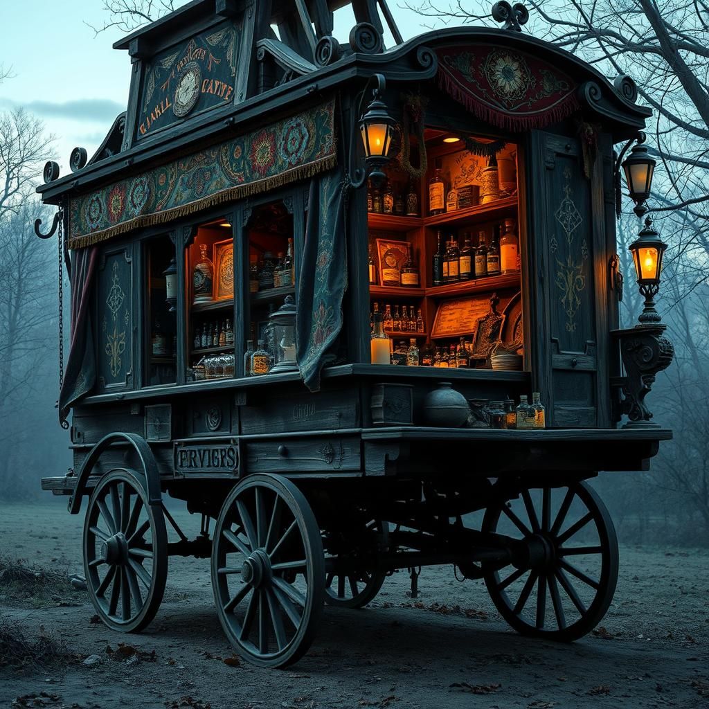 Mystical Traveling Emporium in Gothic Victorian Style