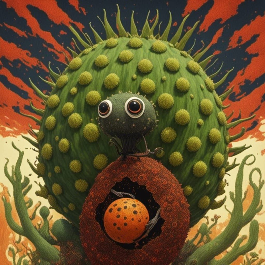 Surreal Zucchini Close-Up with Dreamlike Elements