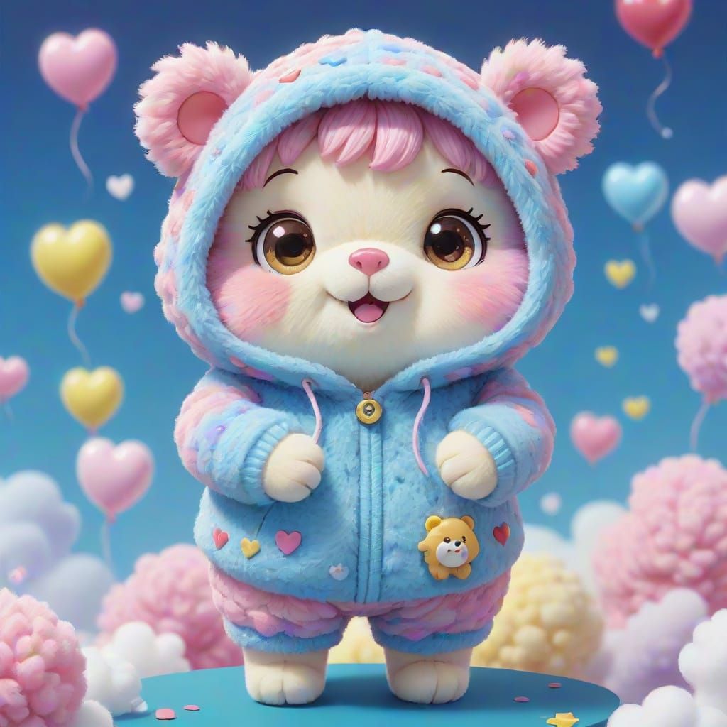 Kawaii Anime Character Inspired by Fuzzy Wuzzy