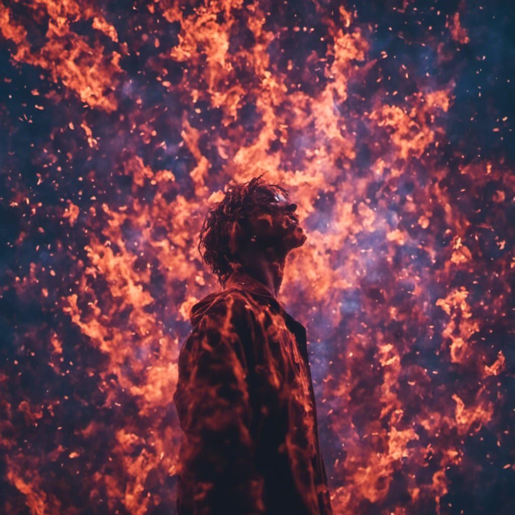 Chaotic Cyberpunk Firestorm with Abstract Lines