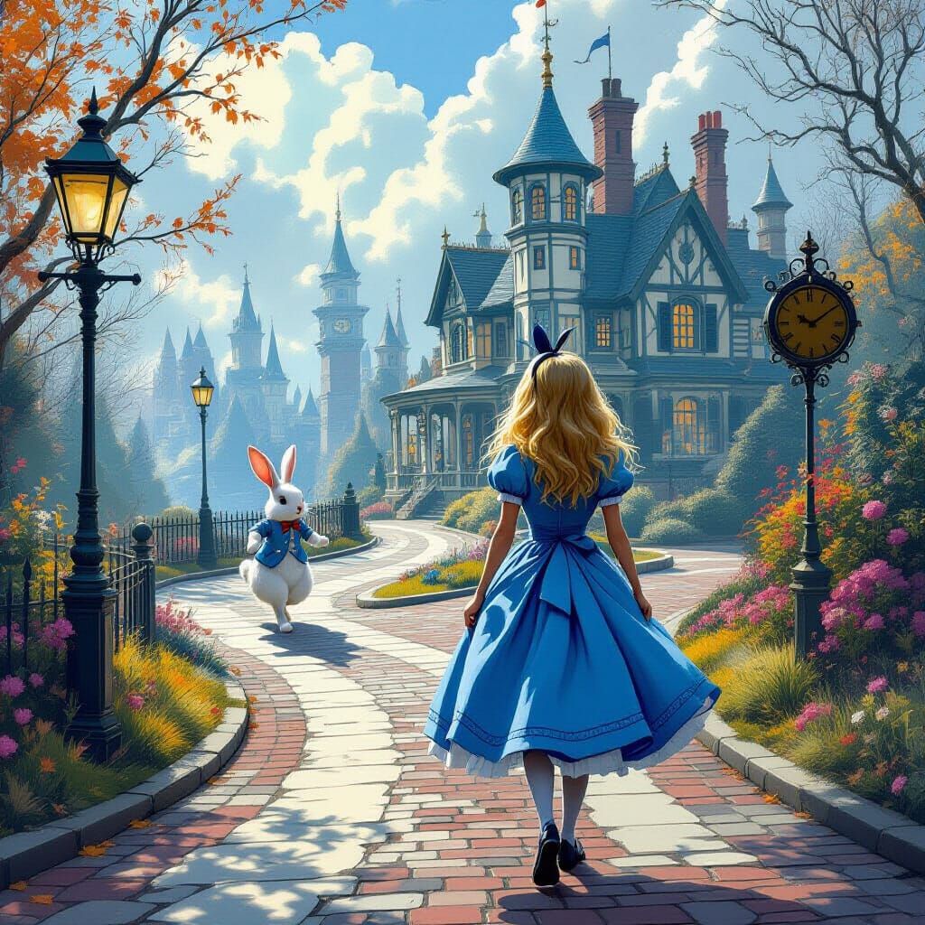 Alice at the Crossroads: A Matte Painting