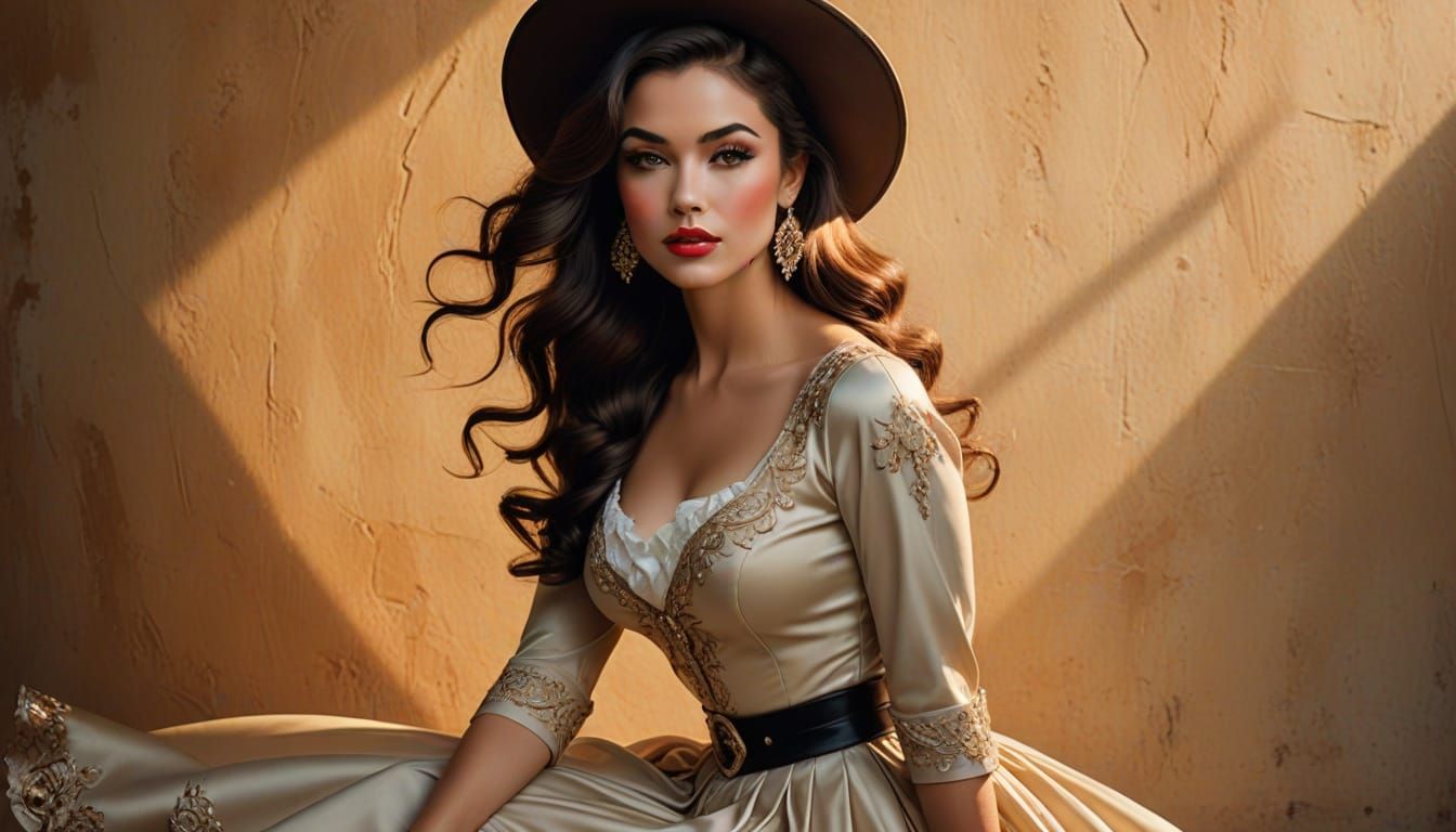Timeless Pin-Up Beauty in Vintage Cowgirl Style