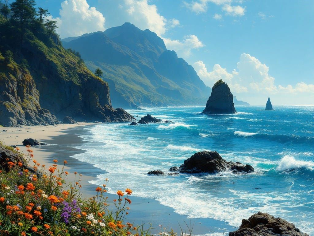 Dramatic Coastal Landscape in Luminous Light