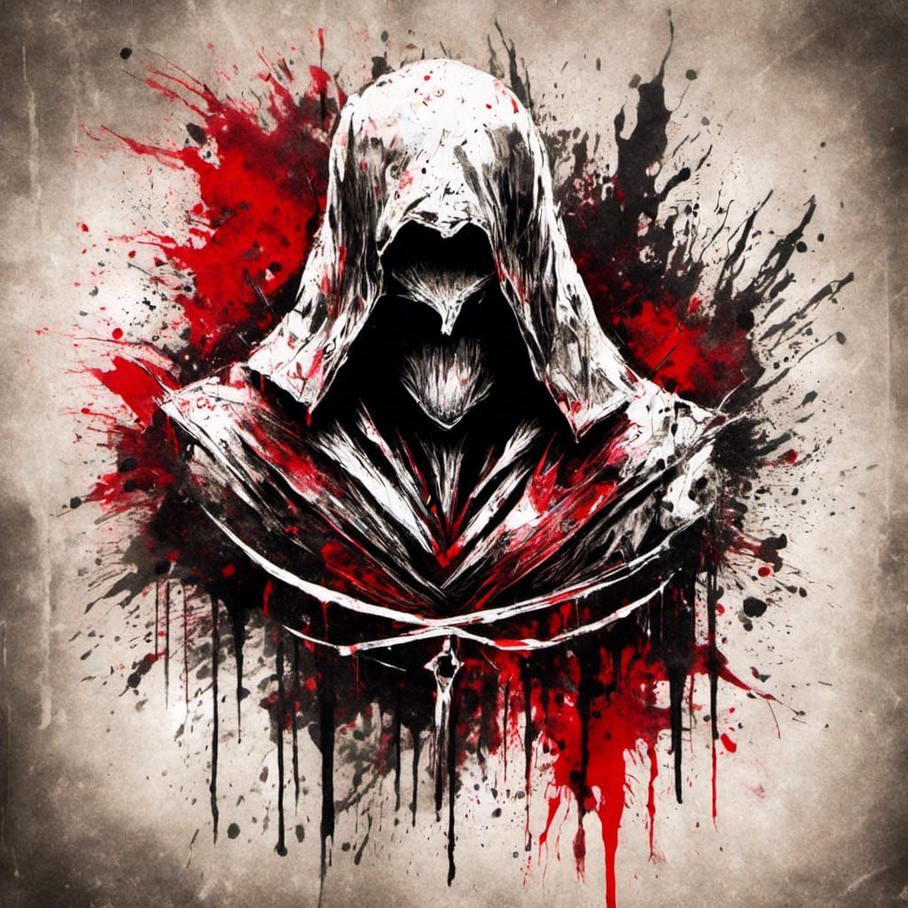 Assassin's Creed Logo as Trash Polka Tattoo