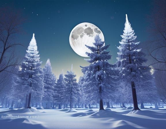 Full Moon Over Winter Wonderland
