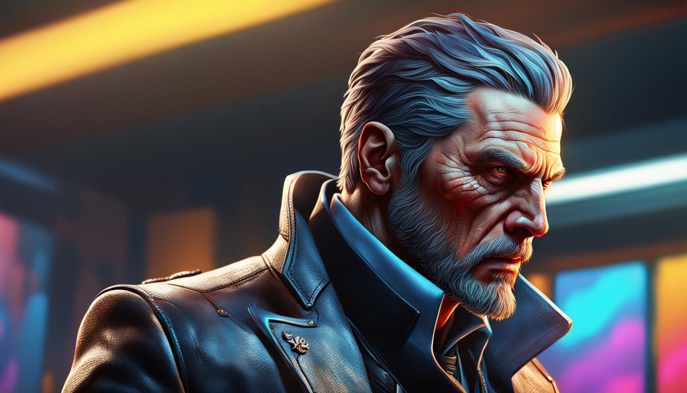 Hyperrealistic CEO Assassin in Splash Art Style